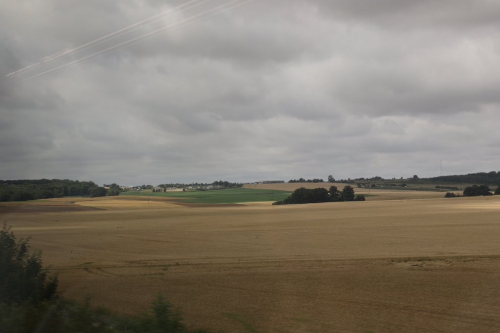 On a Eurostar train running between Paris and Rotterdam.