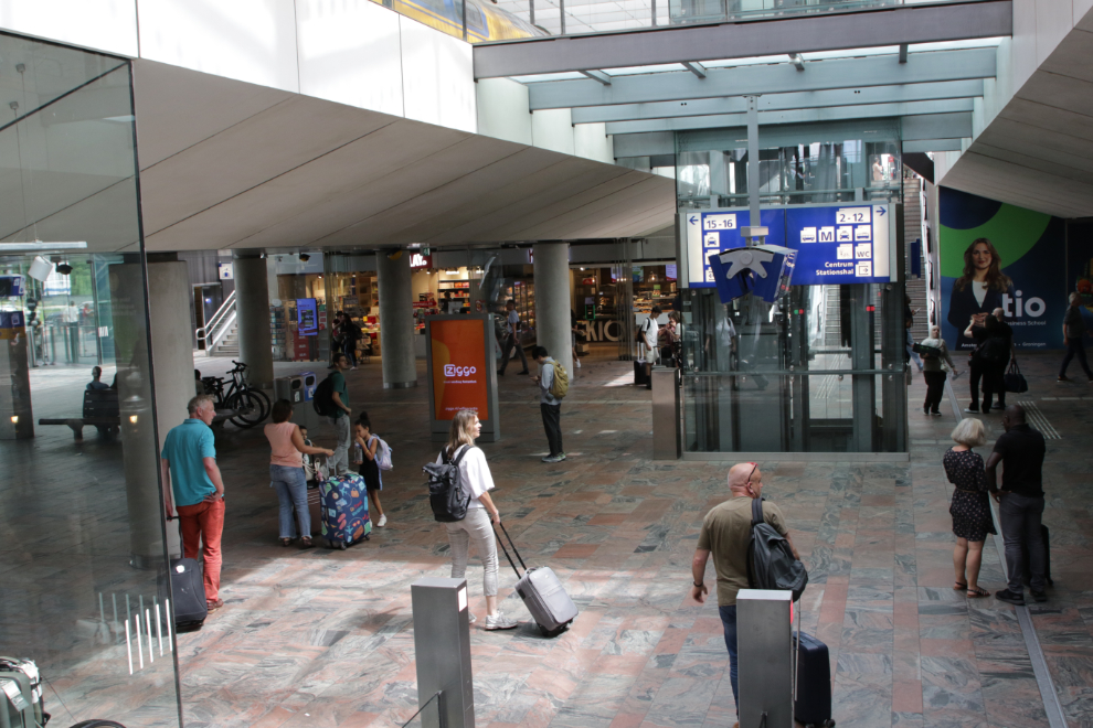 Arriving at Rotterdam Centraal Station on a Eurostar train.