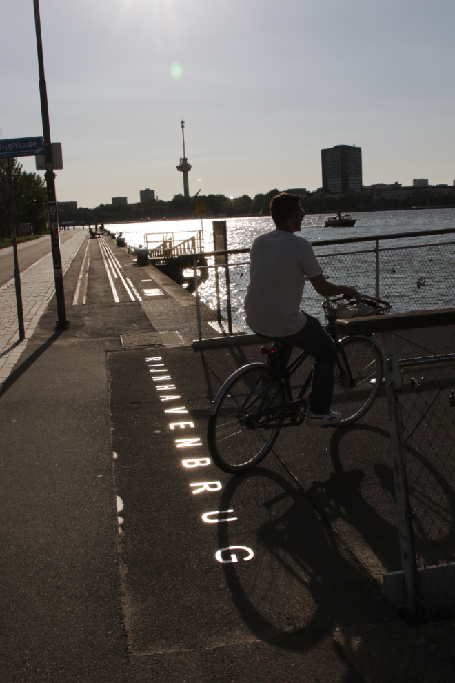 The large foot bridge called Rijnhavenbrug in Rotterdam.