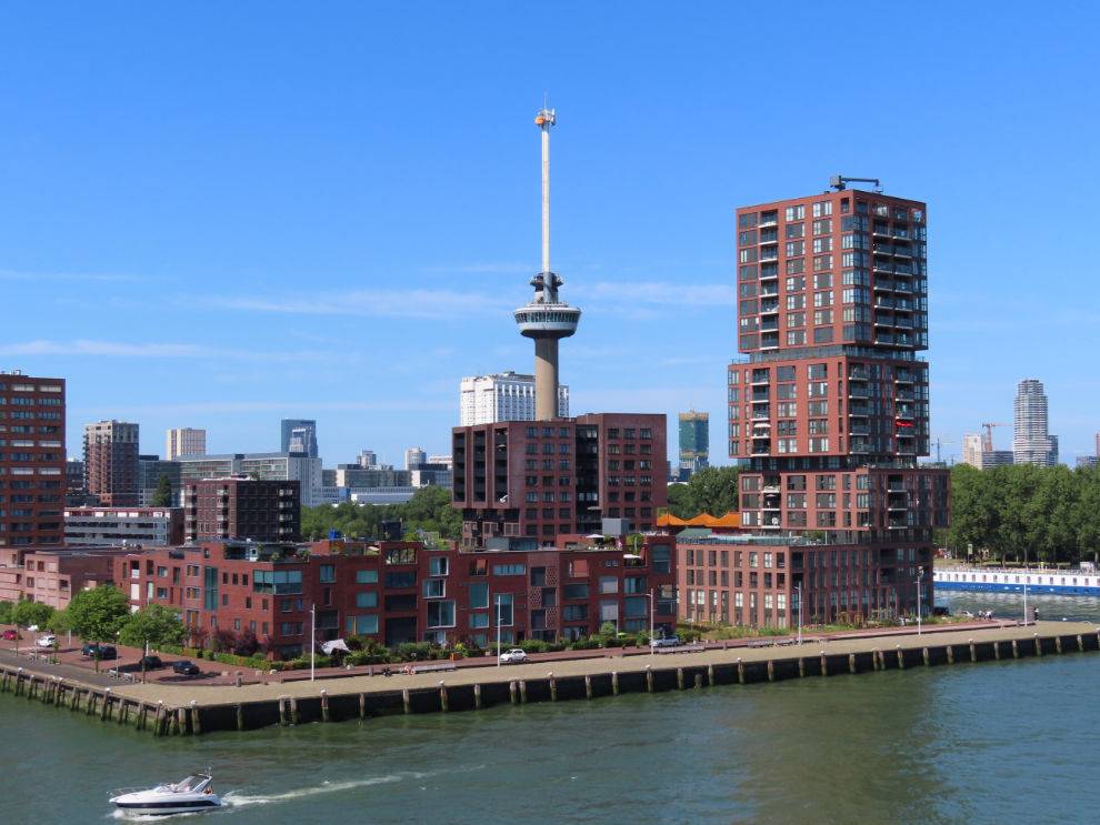 Unique architecture along the Maas as we sailed down to the sea.
