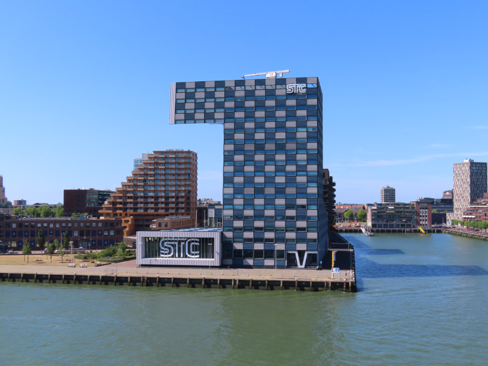 Unique architecture along the Maas as we sailed down to the sea.