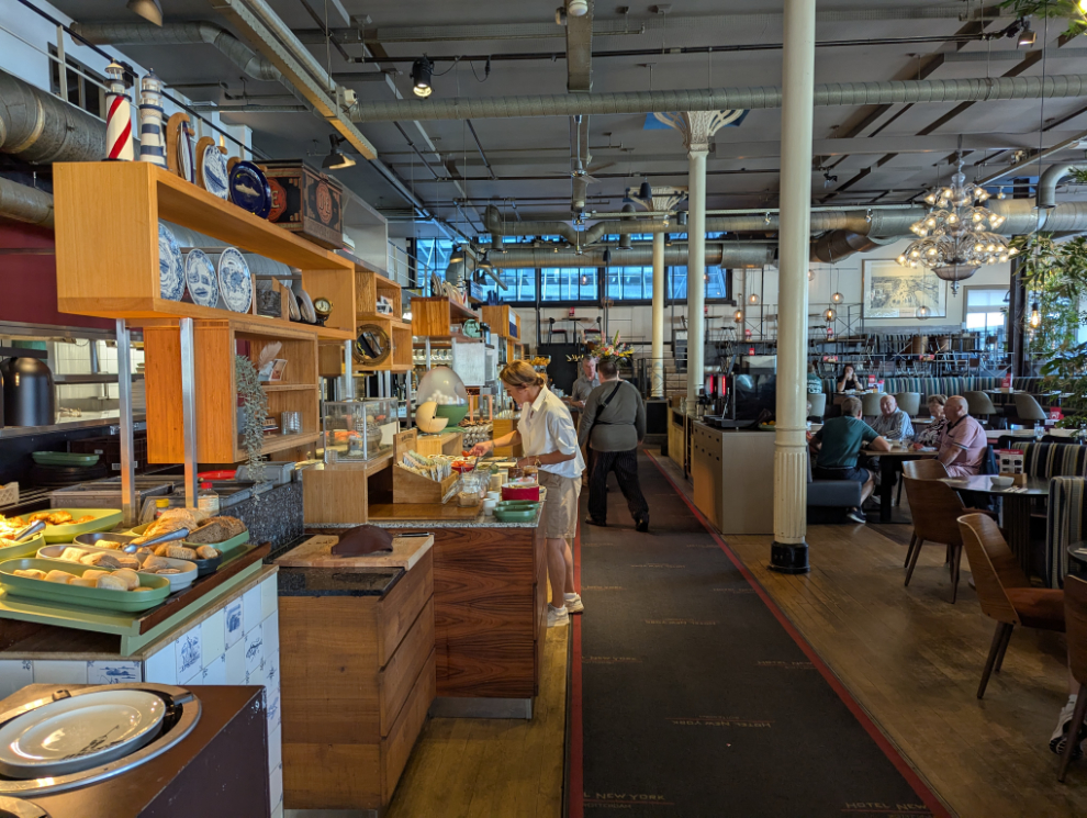 Breakfast in the Hotel New York restaurant, Rotterdam.
