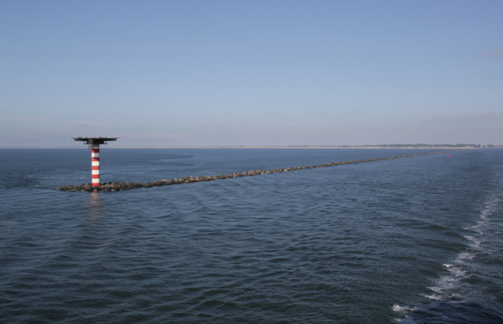 The lighthouse at Hook of Holland, at the mouth of the Maas below Rotterdam.