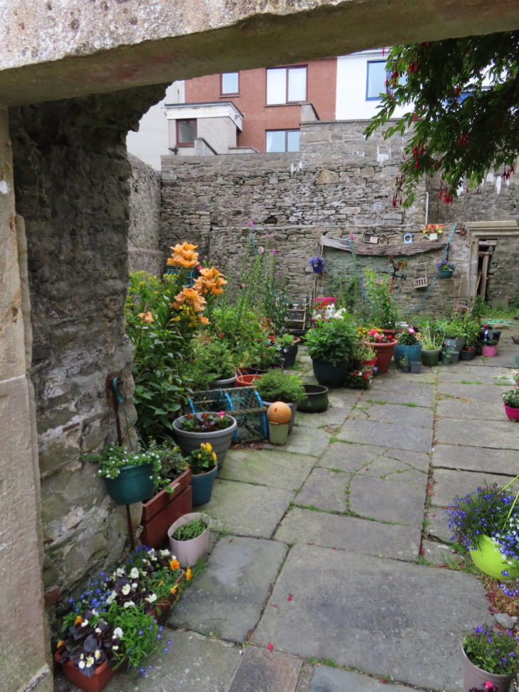 A colourful courtyard  at Lerwick, Shetland.