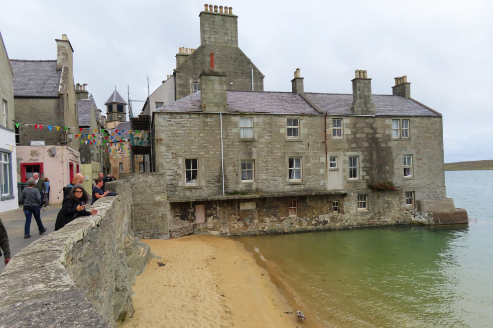 Bain's Beach and Jimmy Perez's house at Lerwick, Shetland.
