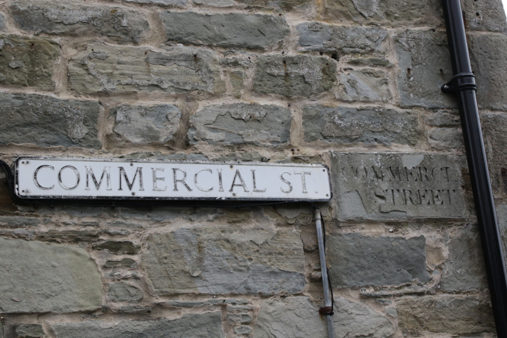Signs marking Commercial Street  at Lerwick, Shetland.
