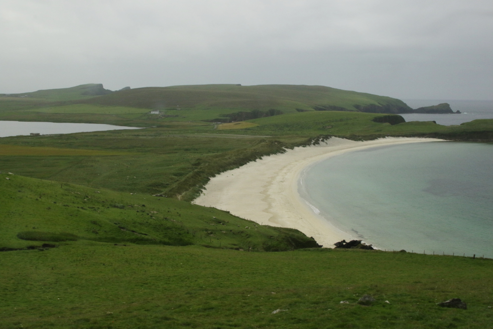 The beach at Scousburgh Sands, Shetland.