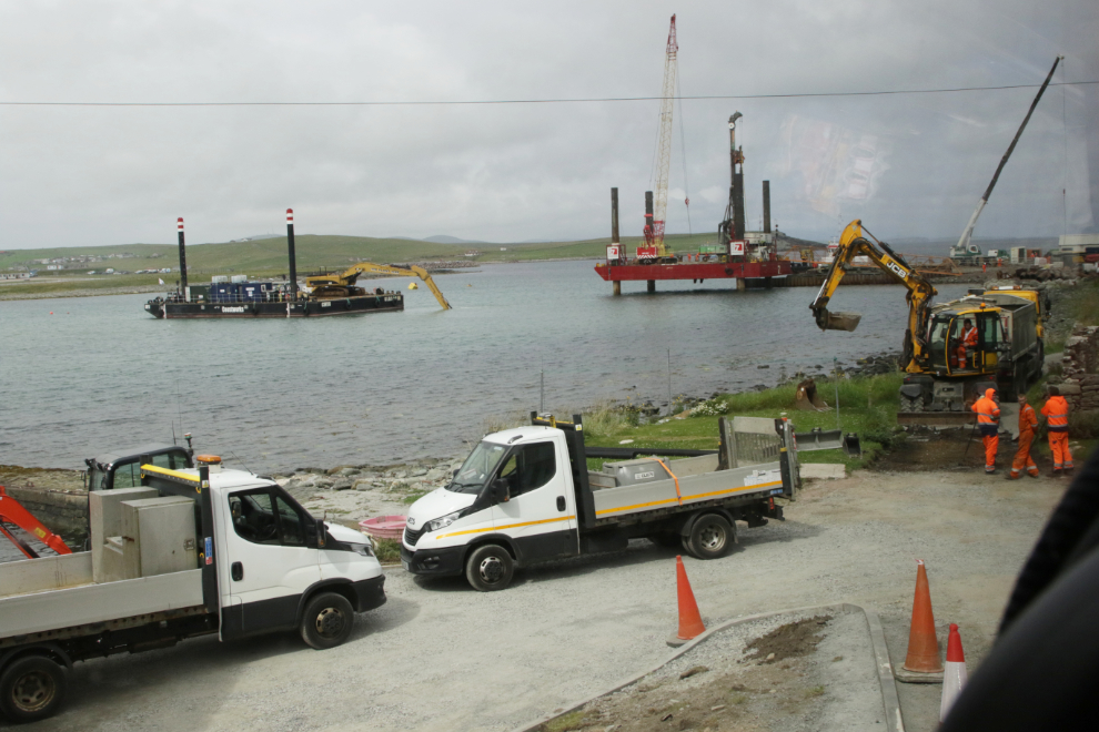 A new dock being built for the ferries to Fair Isle, Shetland.