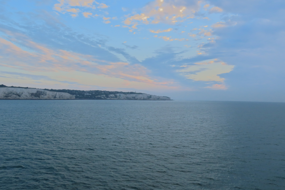 The white cliffs of Dover, seen from the verandah of our cabin on the cruise ship Nieuw Statendam.