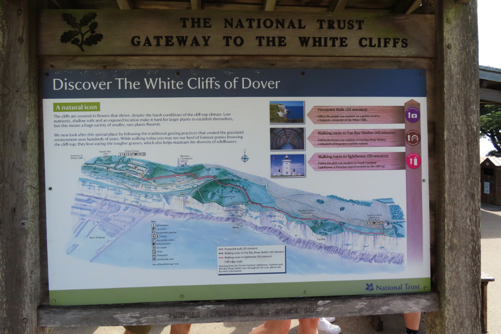 The start of the trails at the white cliffs of Dover, England.