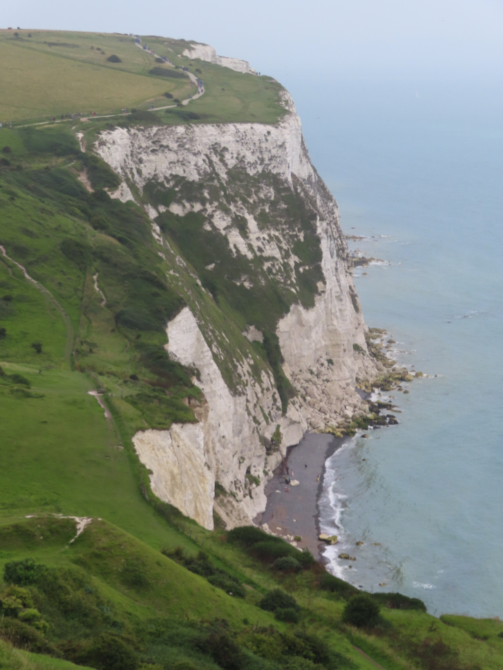 The white cliffs of Dover, England.
