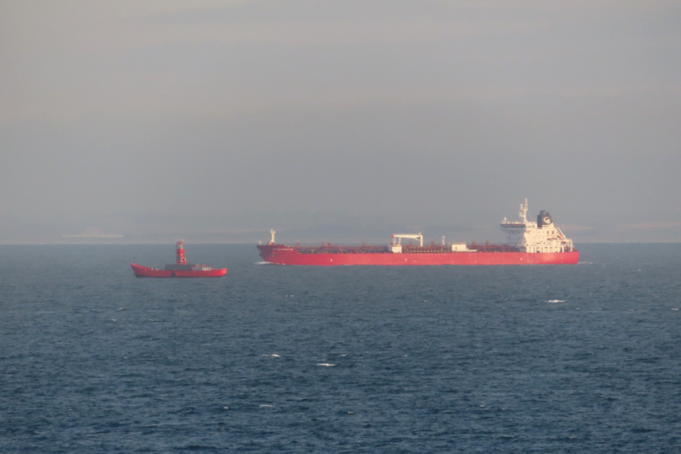 The unmanned stationary lightship Sandettie marks the Sandettie Bank in the English Channel.