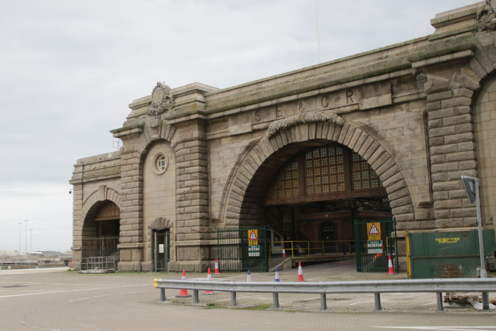 The entrance to Admiralty Pier at Dover, England, is graced with this beautiful station of the South Eastern and Chatham Railway, built in 1918.