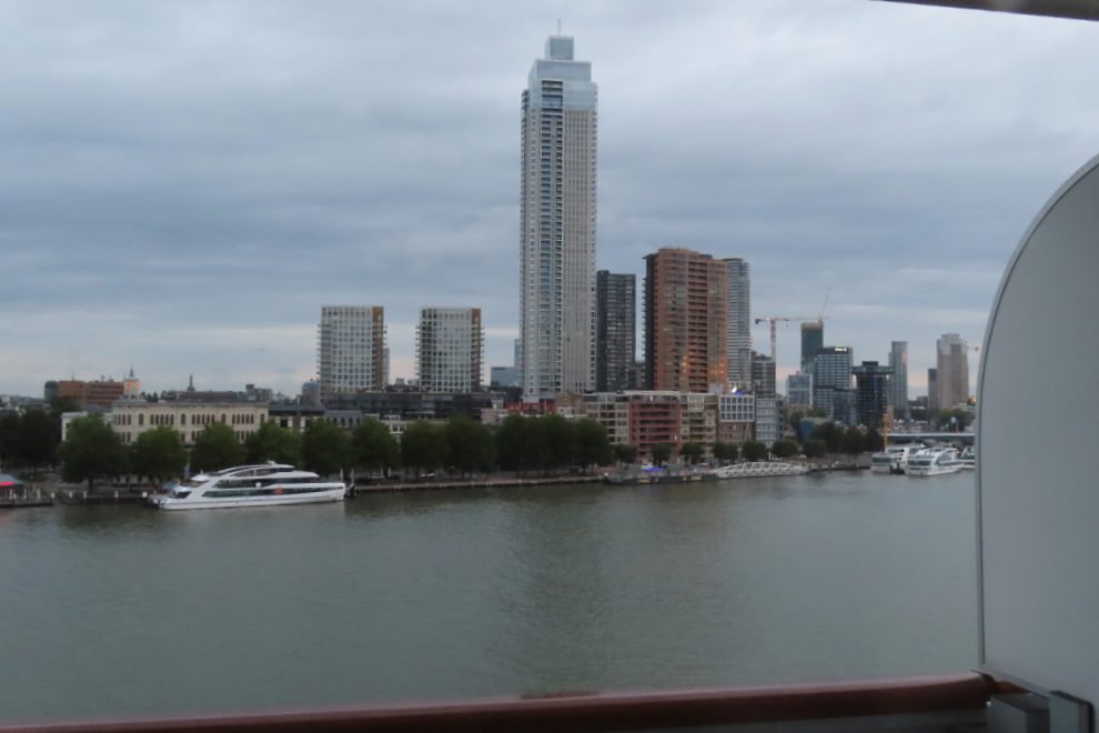 Rotterdam seen from my cabin on the cruise ship Nieuw Statendam.