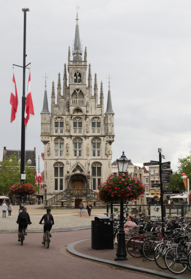 This castle is now the city hall at Gouda, South Holland, the Netherlands.