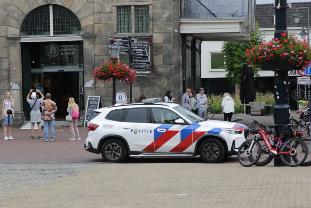 A police car at Gouda, the Netherlands.