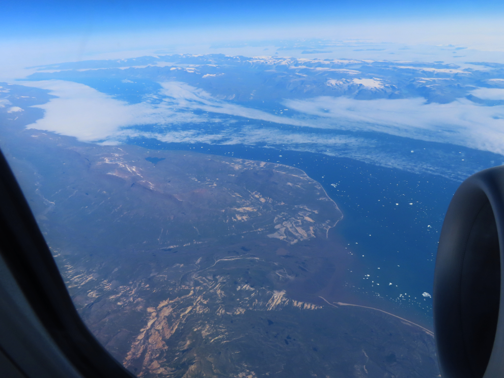 Disko Island, Greenland, from 36,000 feet.