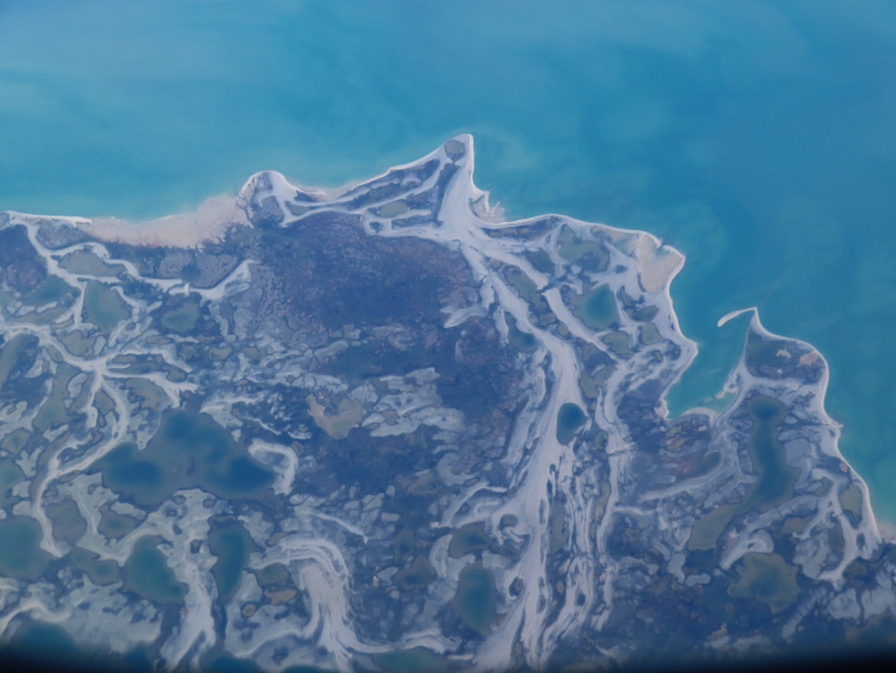 Bray Island, Nunavut, from 36,000 feet.