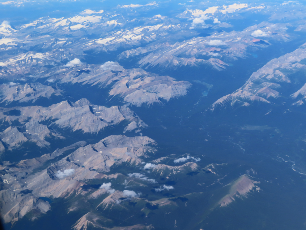 The Northern Rockies from 36,000 feet.