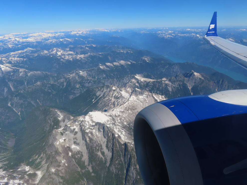An aerial view of the mountains of southwestern BC.