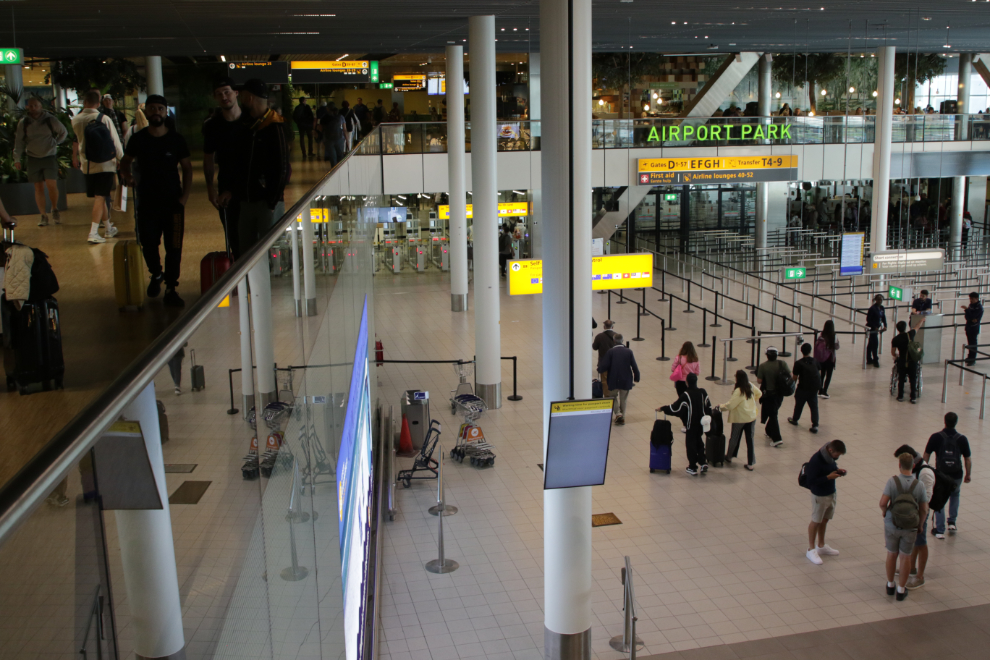 Amsterdam Airport Schiphol (AMS) terminal.