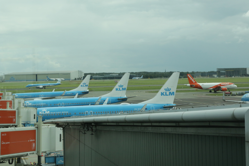 Aircraft at Amsterdam Airport Schiphol (AMS).
