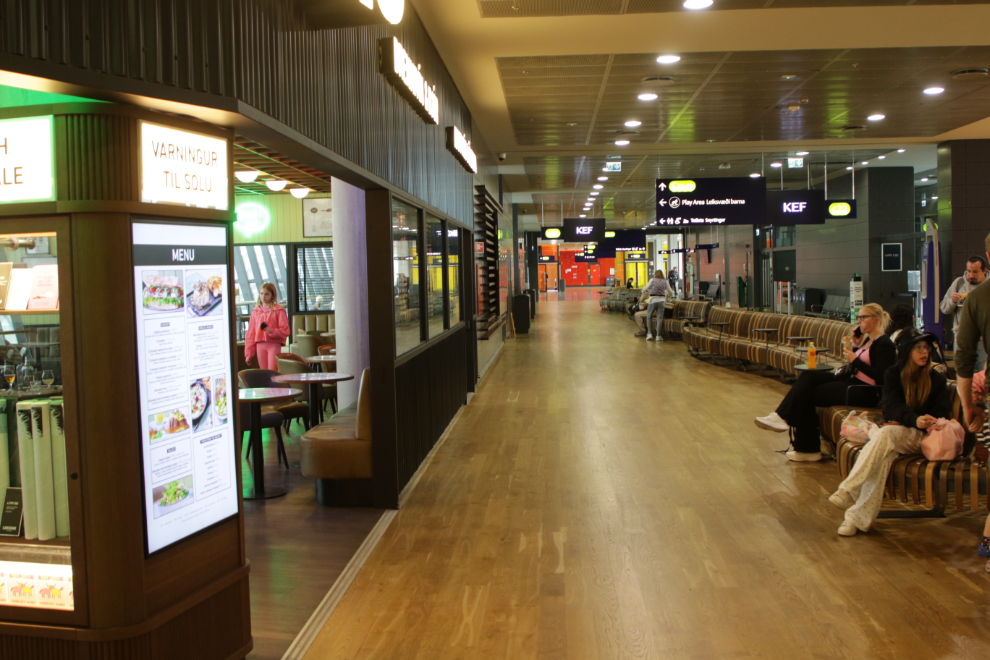 Inside the terminal at Reykjavík–Keflavík Airport (KEF).