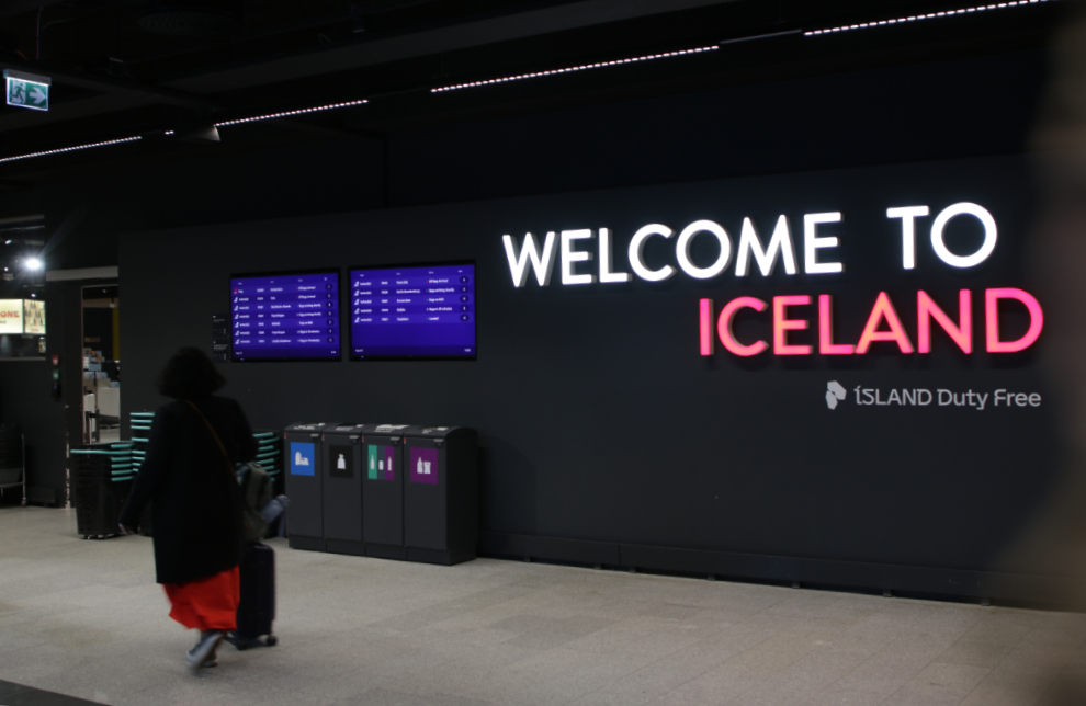 Inside the terminal at Reykjavík–Keflavík Airport (KEF) - Welcome to Iceland.