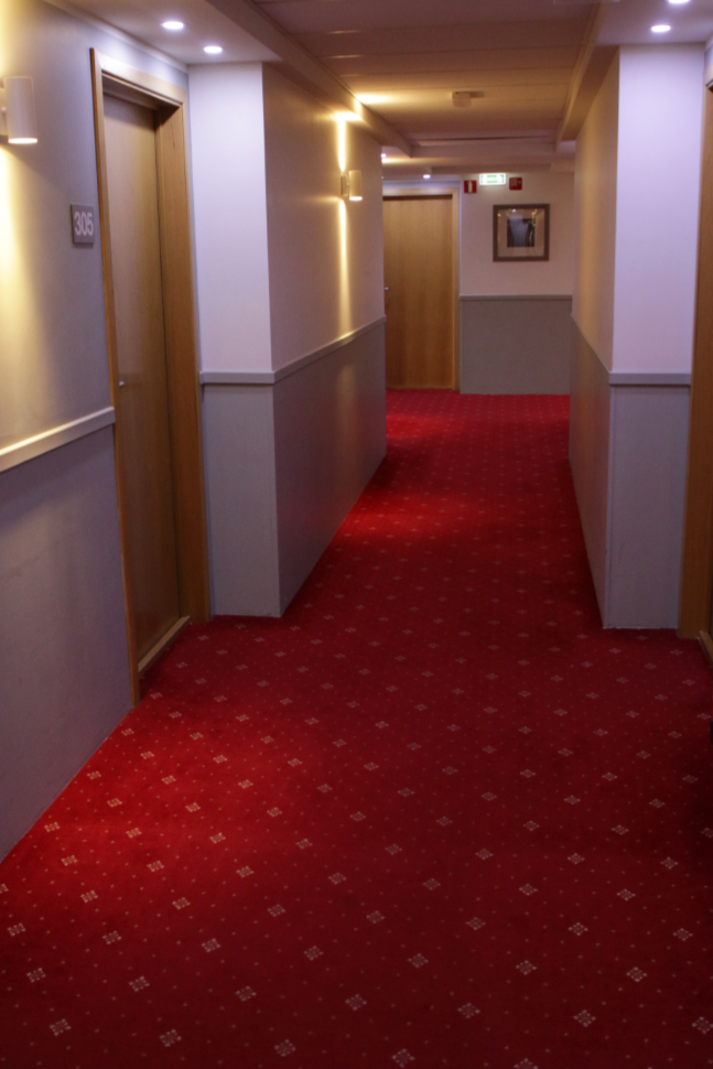 The hallway outside Room 305 at the Aurora Hotel, Reykjavík–Keflavík Airport (KEF).