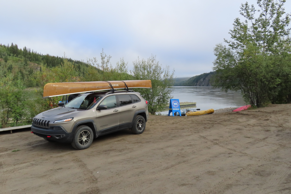Canoeing the Yukon River - the end, in Dawson City, Yukon.