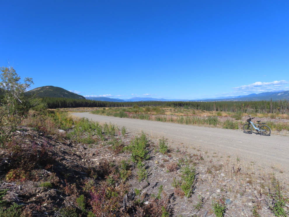 E-biking the Copper Haul Road at Whitehorse, Yukon. 