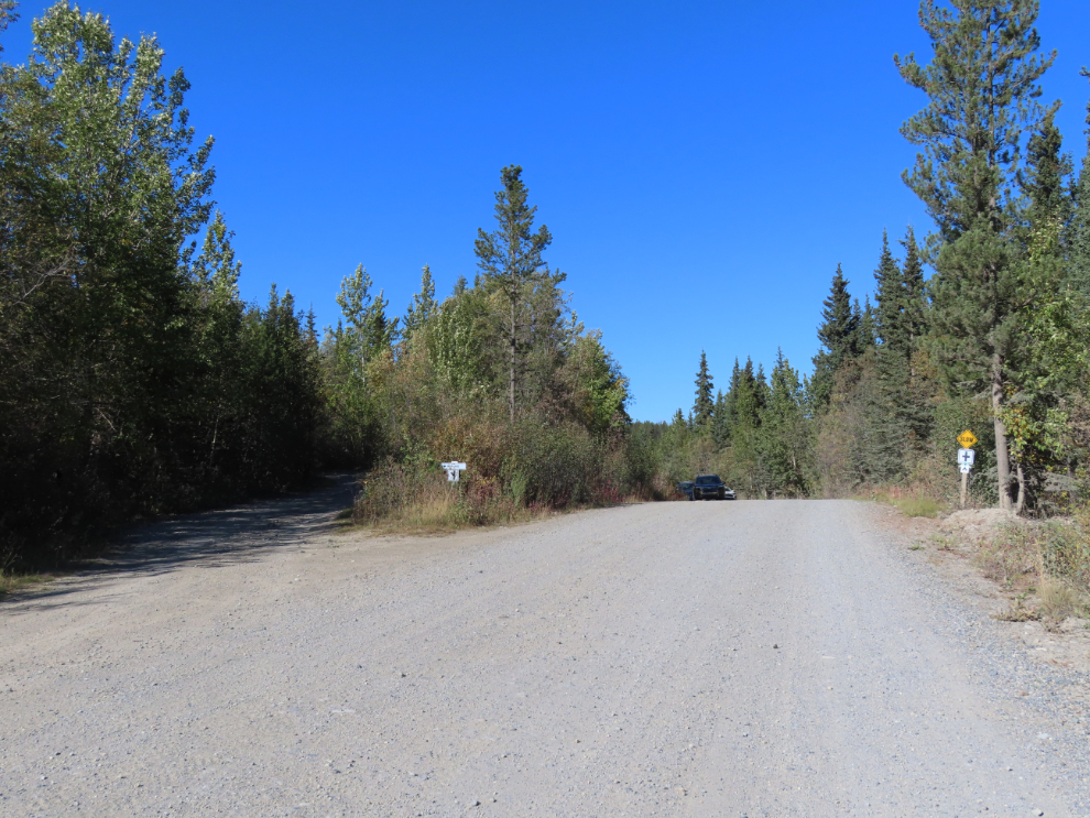 The access road to Mount McIntyre meets the Copper Haul Road  at Whitehorse, Yukon. 
