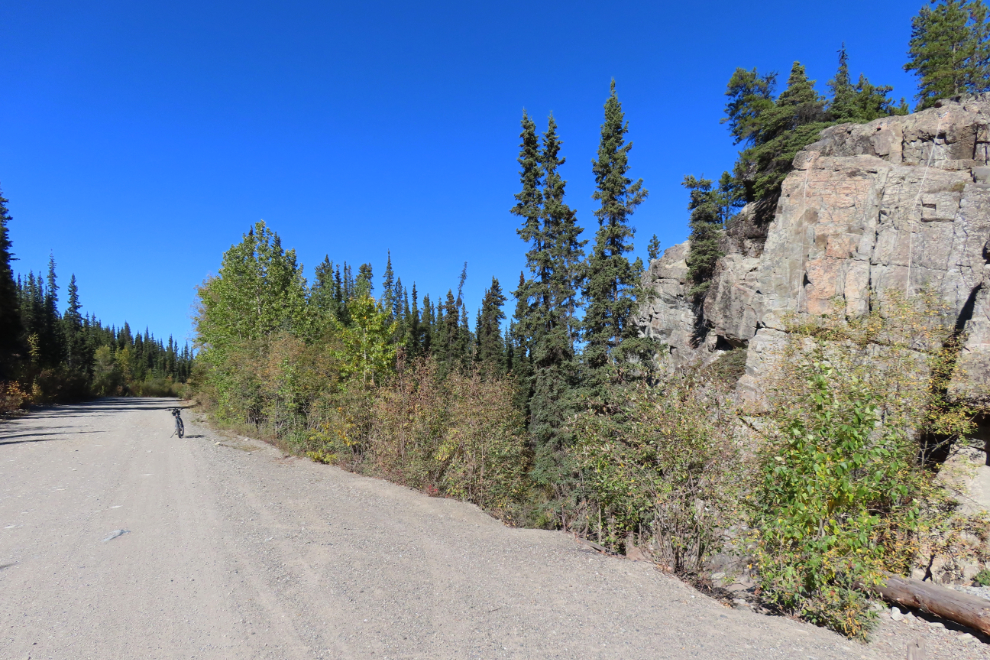 A rock-climbing spot along the Copper Haul Road at Whitehorse, Yukon. 