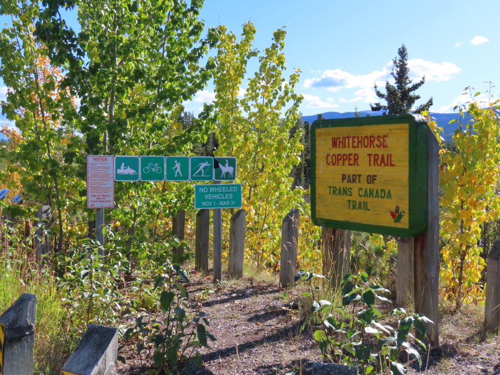 The northern end of the Copper Haul Road at Whitehorse, Yukon - part of the Trans Canada Trail. 