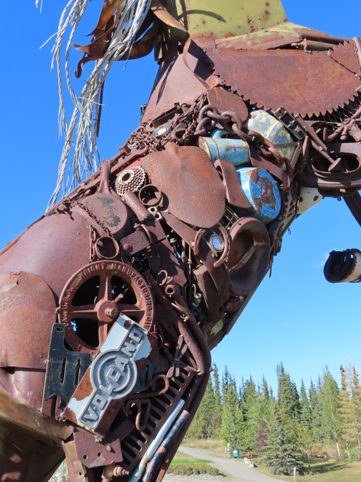 The Horse sculpture at Whitehorse, Yukon, by artist Daphne Mennell and welder Roger Poole (2009-2011).