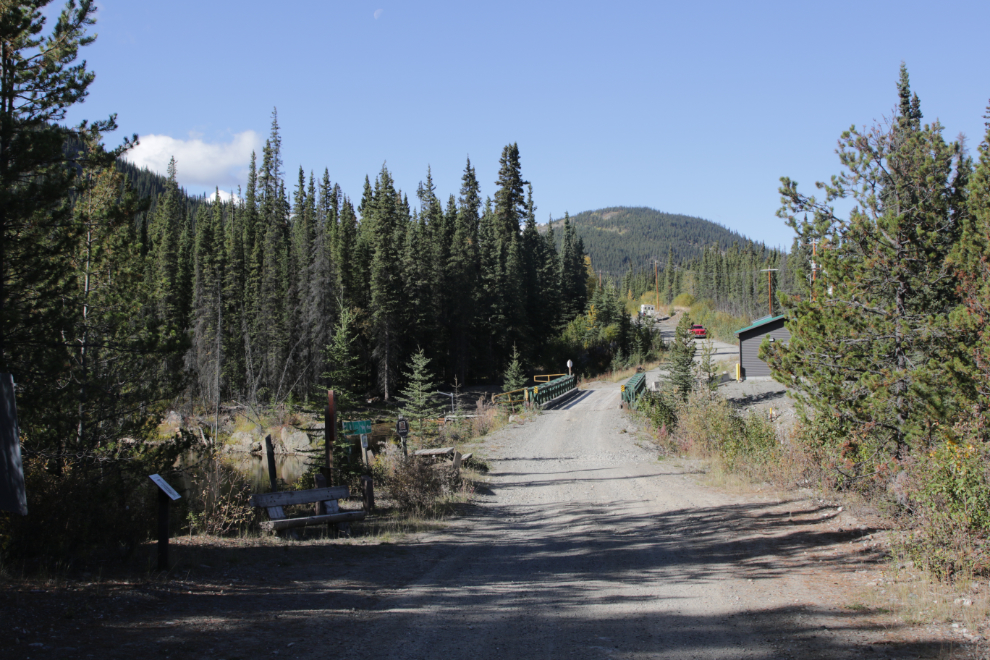 A Bailey bridge ahead on the Copper Haul Road at Whitehorse, Yukon. 