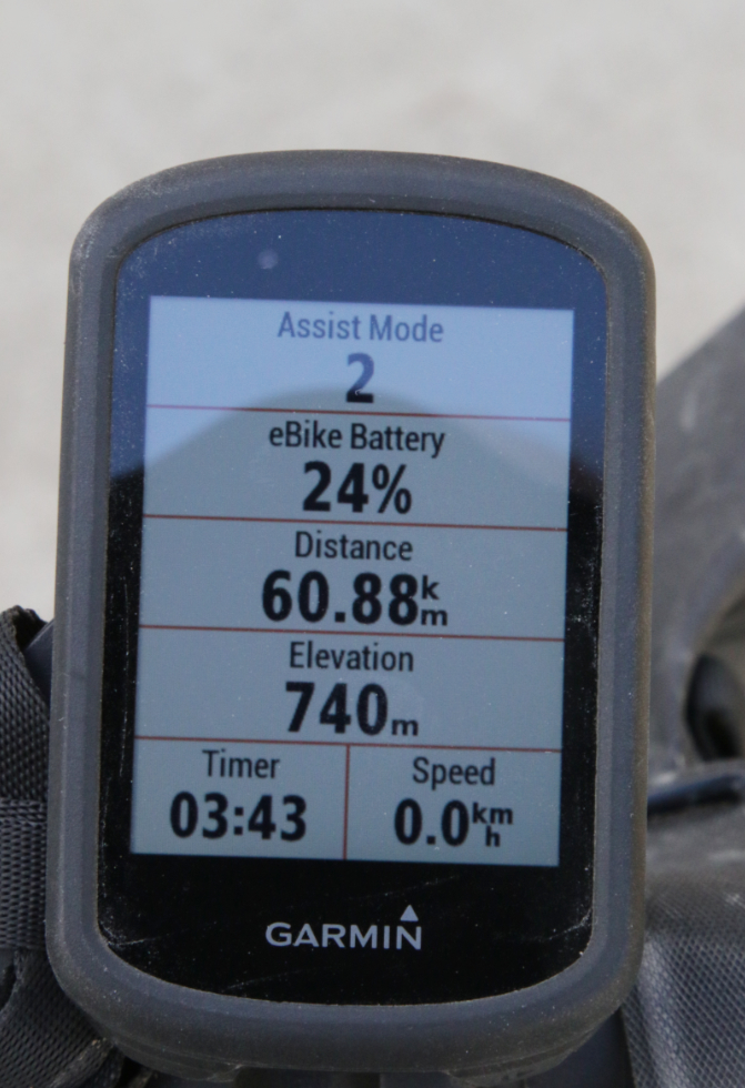 My Garmin bike computer after a 60-km ride.
