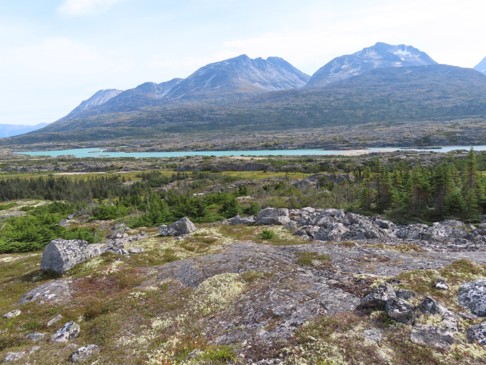 Looking down at Summit Lake in the White Pass, north of Skagway, Alaska.