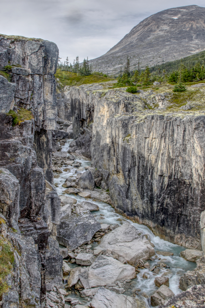 The dramatic Middle Canyon of Summit Creek on the South Klondike Highway.