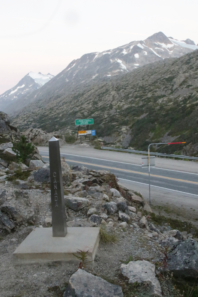 At the Canada-USA border, looking at Alaska from the safe side of that line.