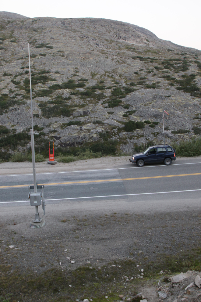 At the Canada-USA border, looking at Alaska from the safe side of that line.