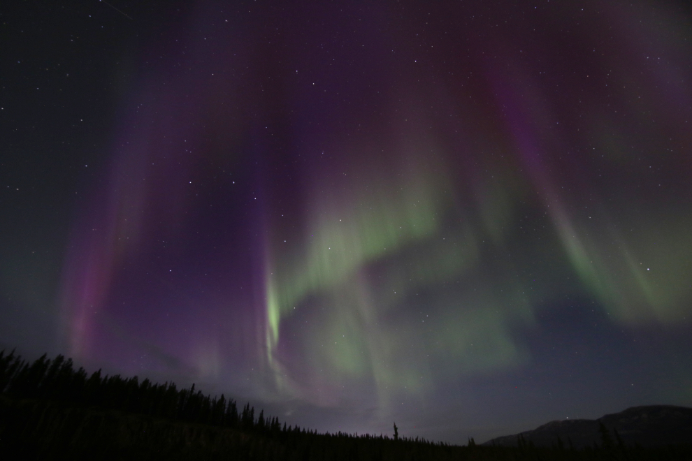 Watching the Aurora borealis from the Copper Belt at Whitehorse, Yukon. 