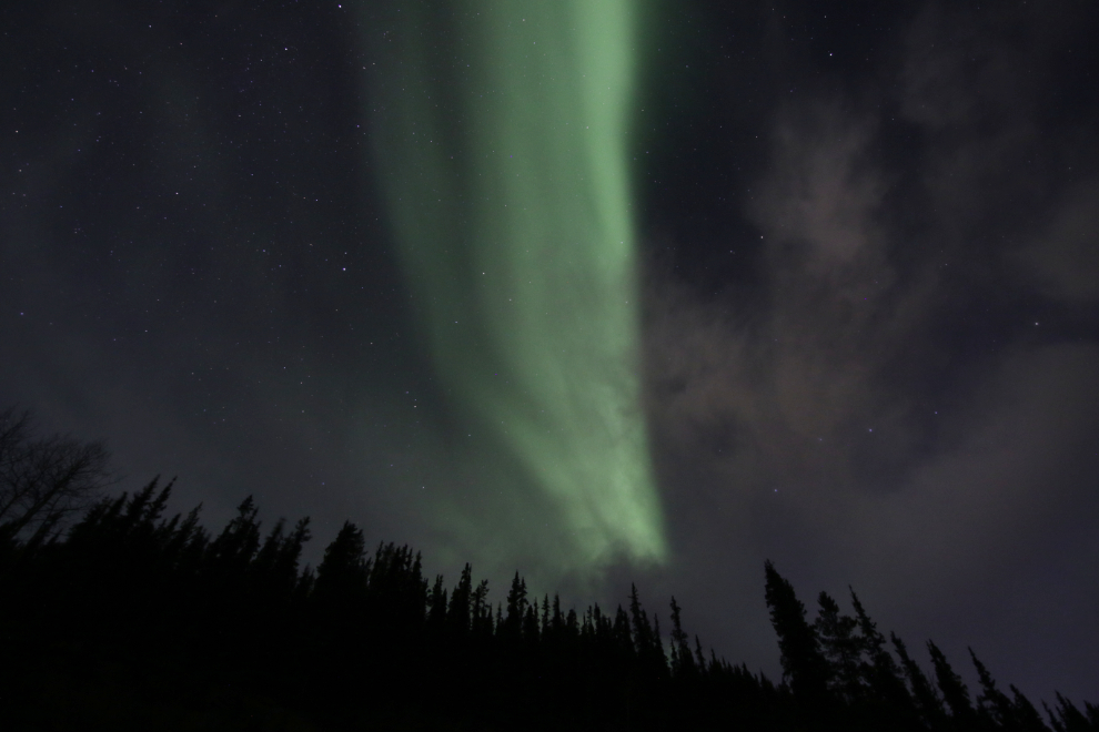 The aurora borealis at Miles Canyon Whitehorse, Yukon.