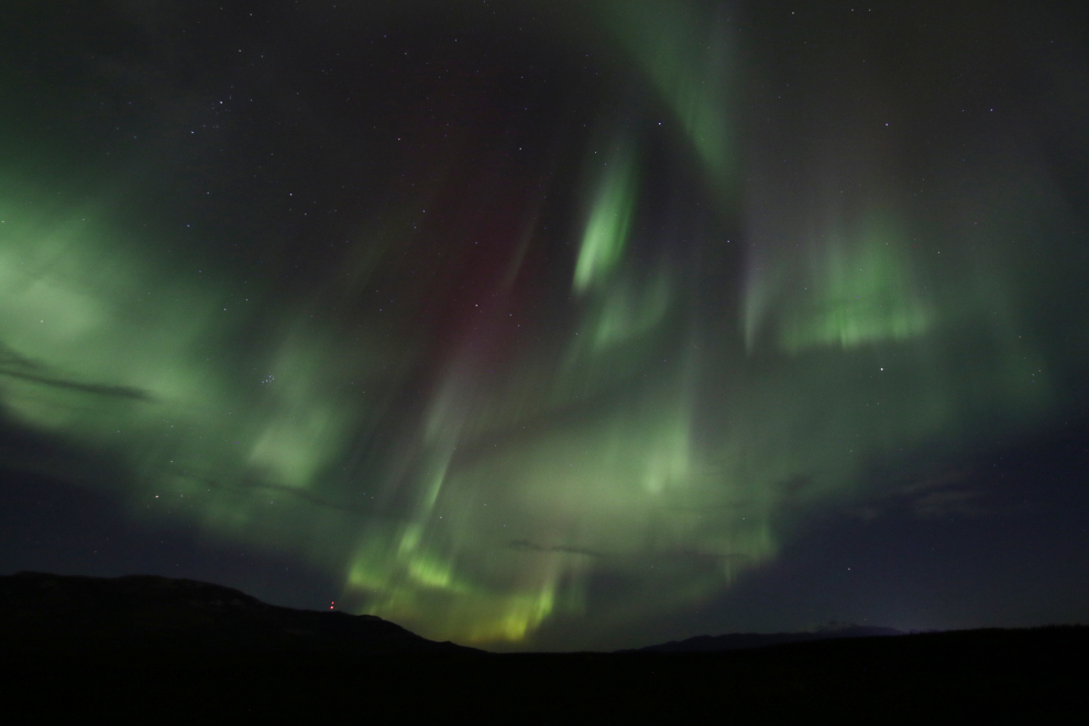 The Northern Lights at Miles Canyon Whitehorse, Yukon.