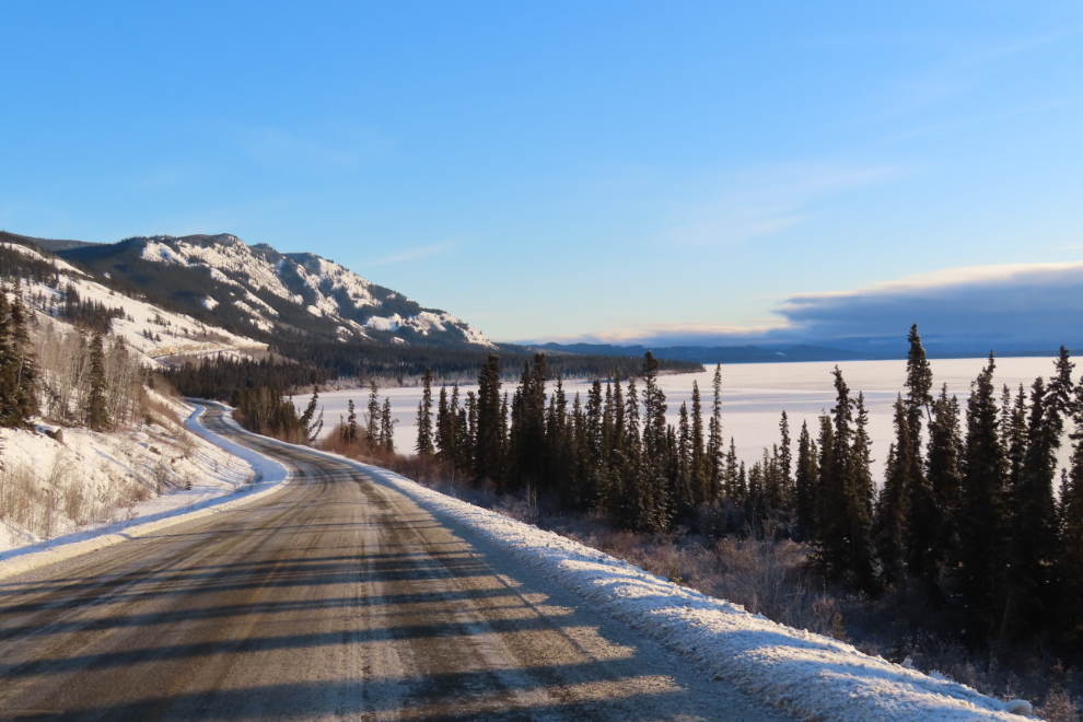 The Atlin Road at Little Atlin Lake, Yukon.