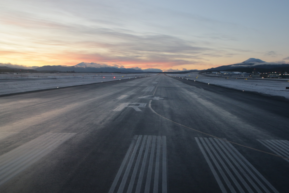 Ready to take off from Whitehorse, Yukon, at dawn in late October.
