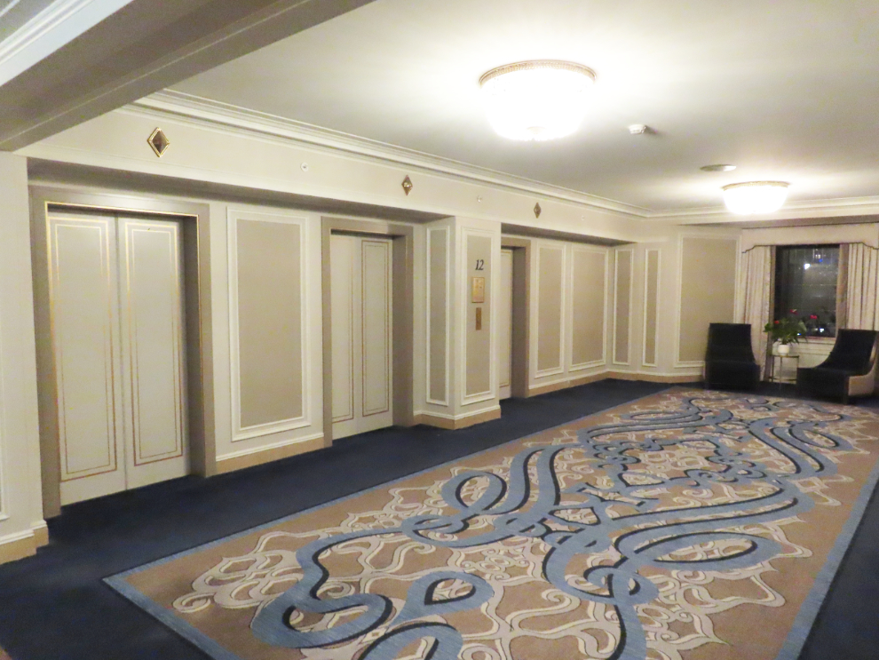 Elevators in the Fairmont Hotel Vancouver.