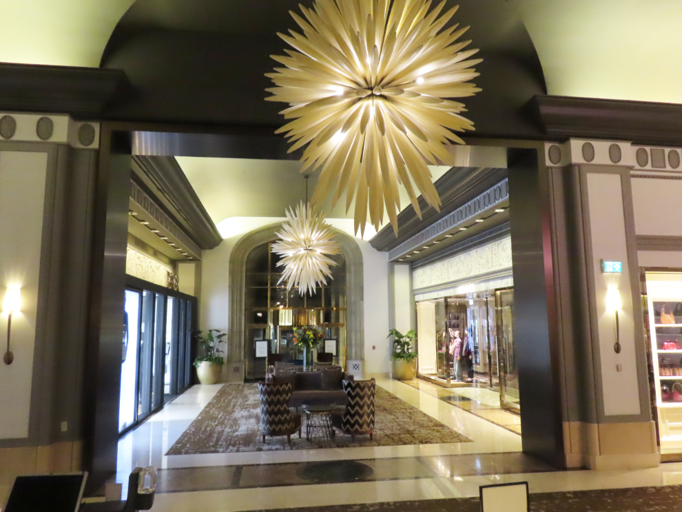 The Burrard Street exit in the Fairmont Hotel Vancouver.