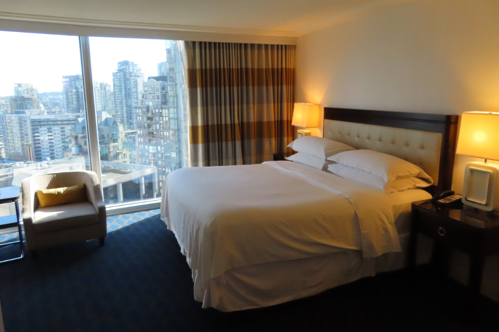 Room 1752 at the Sheraton Wall Centre hotel in Vancouver, BC.