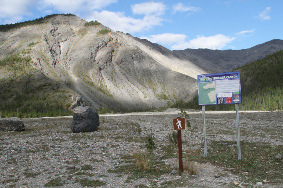 Alaska Highway Km 716.8, Boulder Canyon Hike - the start.